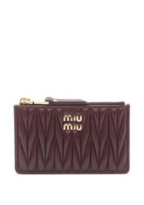 Miu Miu Pre-Owned 2020s matelassé leather coin purse - Brown