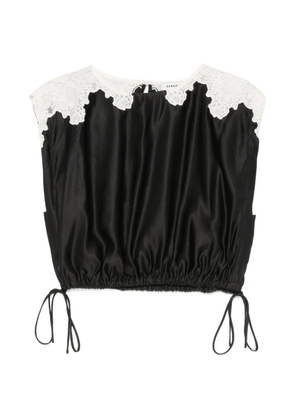 SANDRO lace-trim crop top - Black