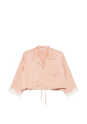 SANDRO rhinestone-embellished cropped shirt - Neutrals