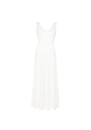 SANDRO bead-embellished knitted dress - White