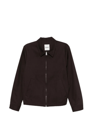 SANDRO zip-up wing-collar jacket - Brown