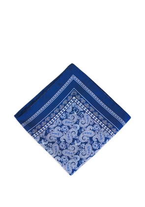 Eton paisley-print silk pocket square - Blue