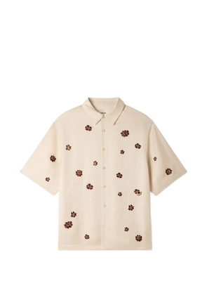 SANDRO flocked floral-print shirt - Neutrals