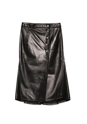 Alexander McQueen button-detail leather skirt - Black