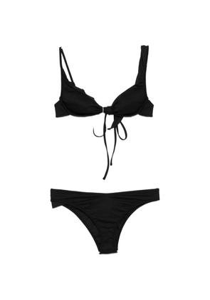 Open YY knot-detail bikini set - Black