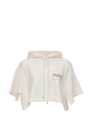 Marni Pre-Owned Logo-print cropped hoodie - Neutrals