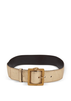 Saint Laurent Pre-Owned metallic-leather belt - Gold