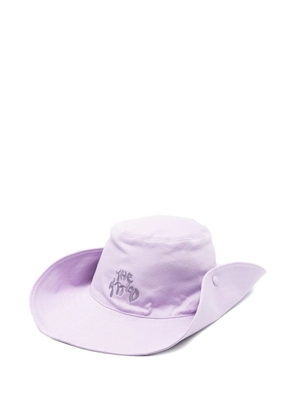 The Attico logo-embroidered wide-brim hat - Purple