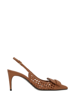 Sergio Rossi woven-design buckle-fastening pumps - Brown