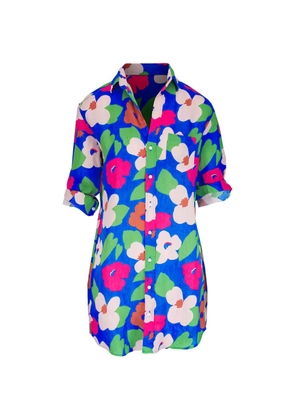 Frank & Eileen Mary floral-print mini shirt dress - Blue