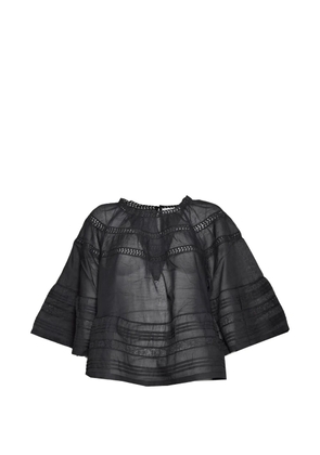 JcSophie Lyndsey lace-trim flared-sleeve blouse - Black