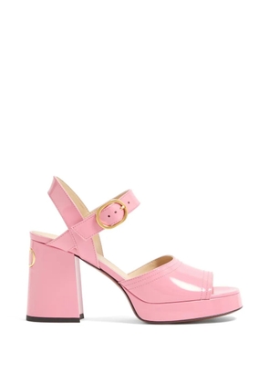 Valentino Garavani Fawcette platform sandals in polished calfskin 100mm - Pink