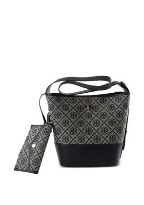 Tory Burch T Monogram leather-trim bucket bag - Neutrals