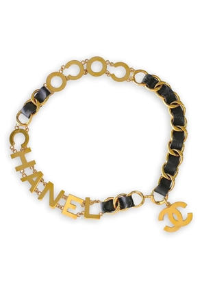 CHANEL Pre-Owned 1993 Jumbo Coco Chanel leather-and-chain belt - Black