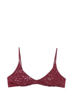 MC2 Saint Barth Paloma leopard-print strass-embellished bra - Red