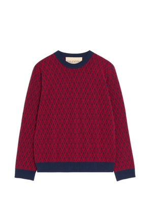 Valentino Garavani crew-neck wool jumper with Toute La V jacquard pattern - Red