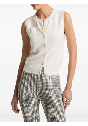 Vince sleeveless patch-pocket cardigan - White