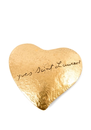 Saint Laurent Pre-Owned 1980s heart-shaped brooch - Gold