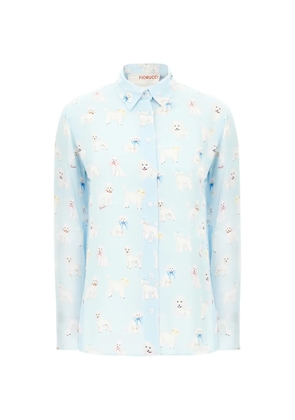 Fiorucci poodle-print long-sleeve shirt - Blue
