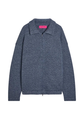 The Elder Statesman Marl-knit zip-up jacket - Blue