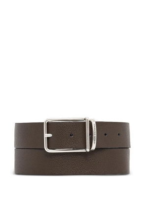 Armani Exchange logo-detail square-buckle belt - Brown