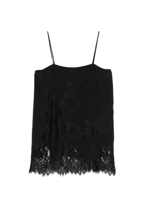 Semicouture lace-trim top - Black