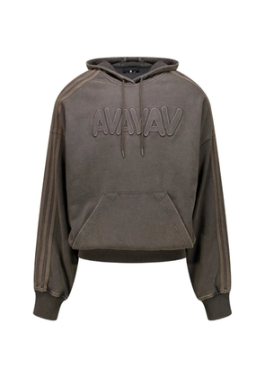 AVAVAV x adidas Originals logo-embossed oversized hoodie - Brown