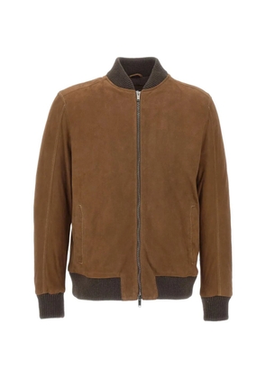 VOLFAGLI Libertà Camoscio bomber leather jacket - Brown