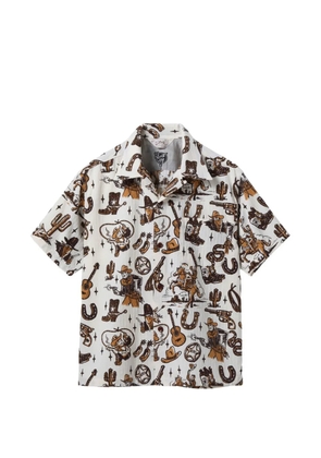 star of hollywood graphic-print short-sleeved shirt - White