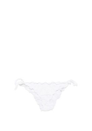 MC2 Saint Barth Moon ukruffled Sangallo-embroidered bikini bottoms - White