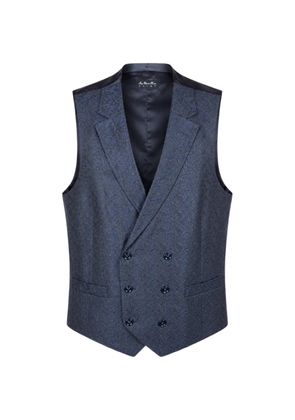 LUIGI BIANCHI MANTOVA paisley-jacquard double-breasted waistcoat - Blue