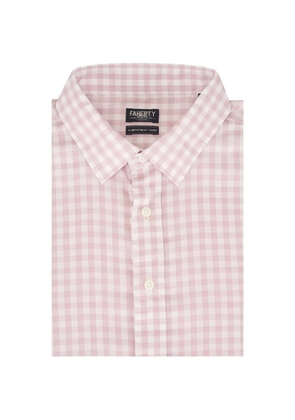 FAHERTY Movement gingham-print stretch shirt - Pink