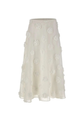 HERSKIND floral-appliqué organza skirt - Neutrals