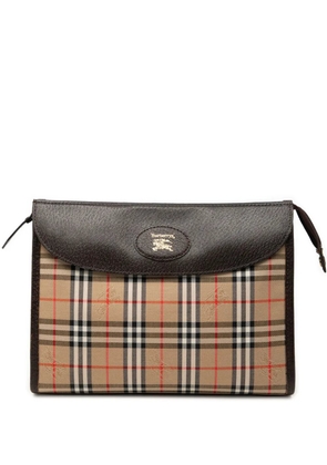 Burberry Pre-Owned 20th Century Haymarket Check Canvas clutch bag - Neutrals