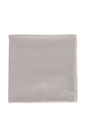 TOM FORD logo-print rolled-edge pocket square - Grey