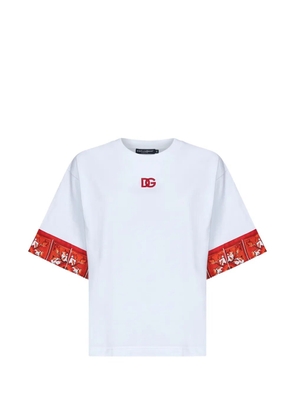 Dolce & Gabbana Maiolica-print logo-embroidered T-shirt - White