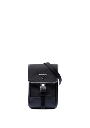 Prada Pre-Owned 2013-2026 Saffiano Trimmed Re Nylon Phone Case crossbody bag - Black