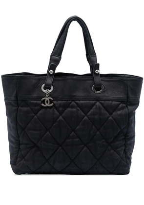 CHANEL Pre-Owned 2006-2008 Medium Quilted Nylon Paris Biarritz tote bag - Black