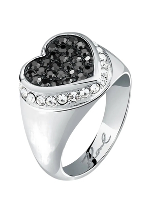 Karl Lagerfeld crystal-embellished heart ring - Silver