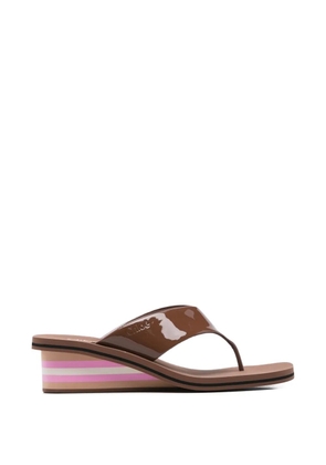 Chloé striped-wedge thong sandals - Brown