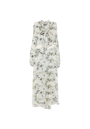 Vivetta floral-print pussy-bow dress - White