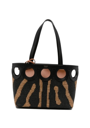Ferragamo medium Gancini zebra-pattern tote bag - Black