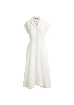 Polo Ralph Lauren A-line linen midi shirt dress - White