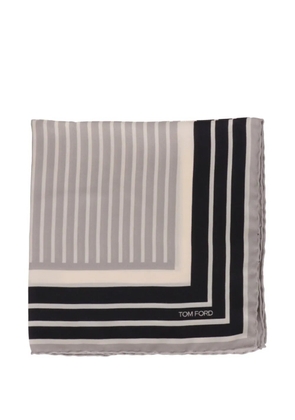 TOM FORD striped pocket square - Grey