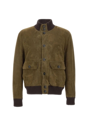 VOLFAGLI San Severo Buccio suede bomber jacket - Green
