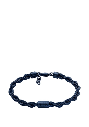 Armani Exchange rope-chain logo-plaque bracelet - Blue