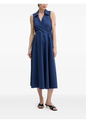 FRACOMINA sleeveless wrap-style midi dress - Blue