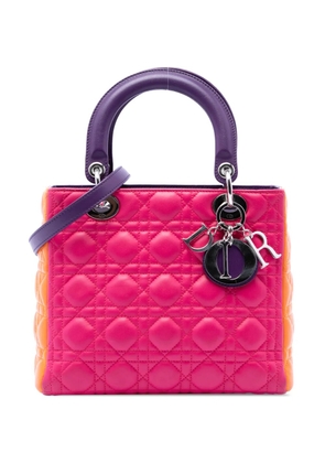 Christian Dior Pre-Owned 2011 Medium Tricolor Lambskin Cannage Lady Dior satchel - Pink