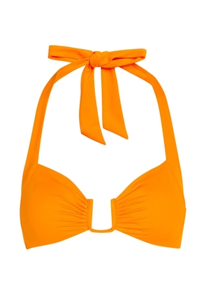 AWAY THAT DAY ruched u-bar bikini top - Orange
