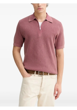 Marc O'Polo ribbed-knit zip-fastening polo shirt - Pink